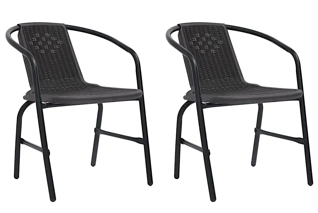 Zestaw dwóch czarnych krzeseł ogrodowych N3-R72