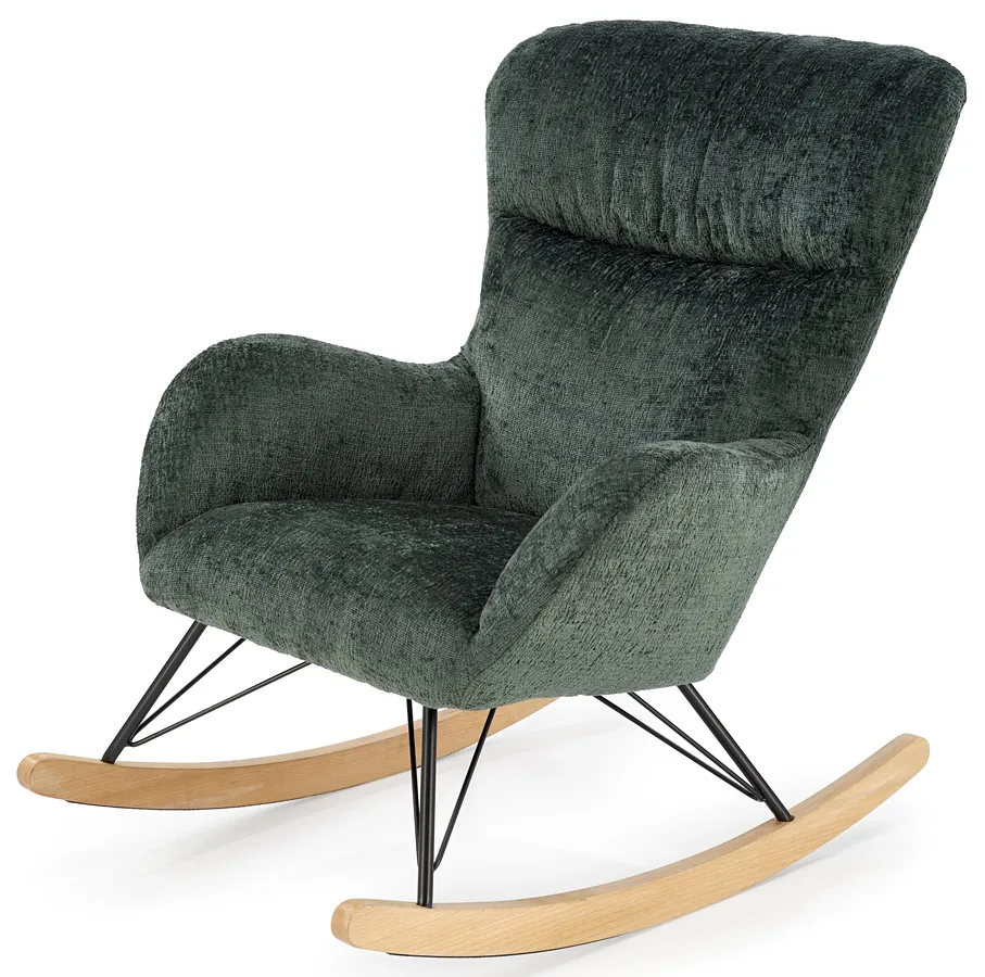 Zielony tapicerowany fotel bujany Z6-D51