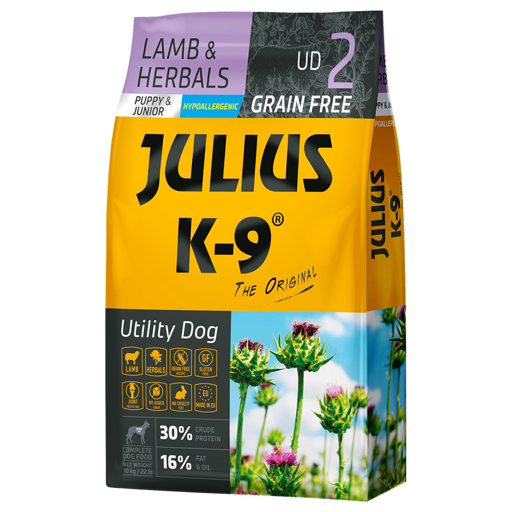 JULIUS K-9 Puppy&Junior, jagnięcina i zioła - 10 kg
