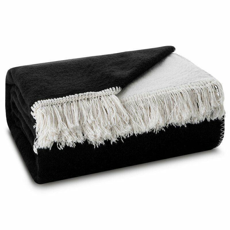 Koc EUROFIRANY Duo 150 x 200 cm Biało-czarny