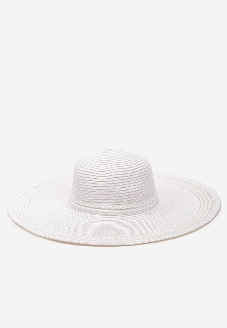 Biały Kapelusz Plażowy z Plecionki w stylu Boho Amicuralia