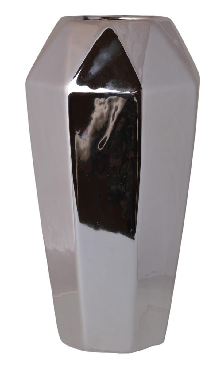 Ewax, Wazon cermiczny 211406, srebrny, 11,5x11,5x23,5 cm