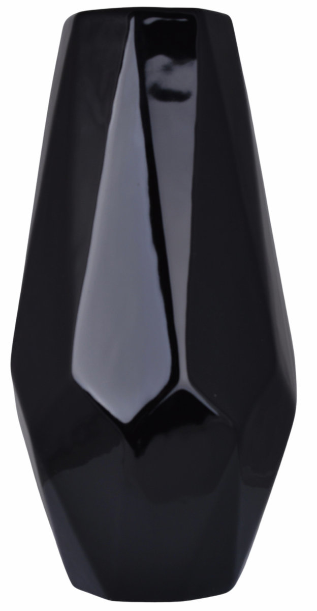 Ewax, Wazon ceramiczny Geometryczny 211407, czarny, 13x13x29 cm