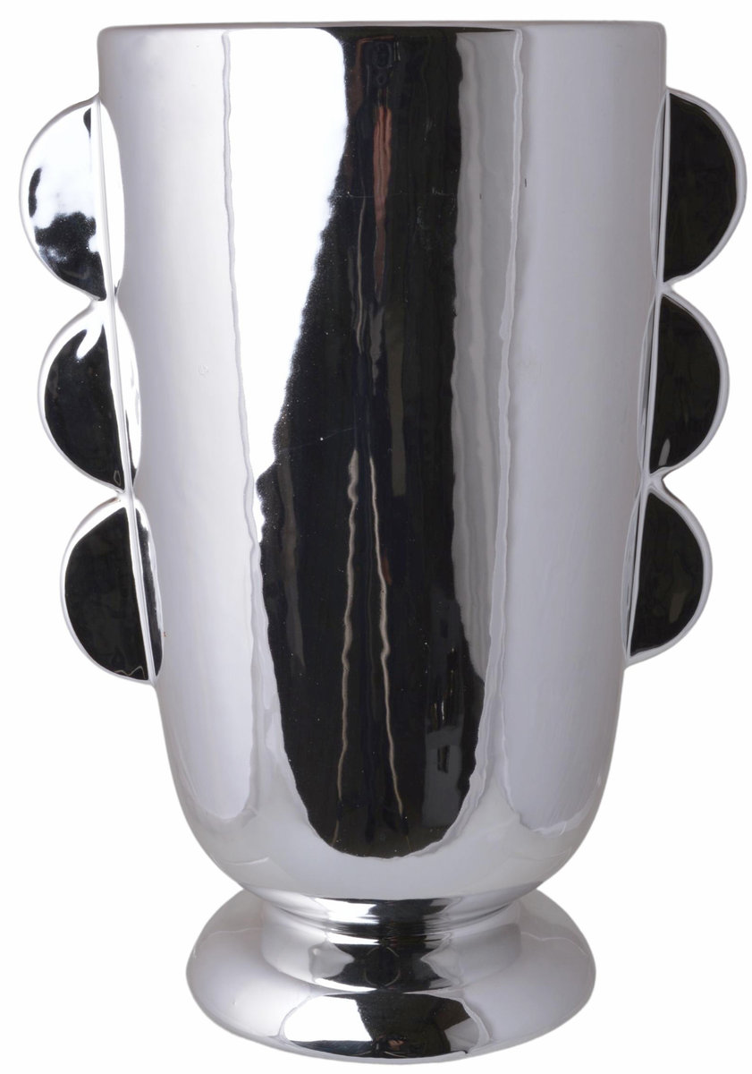 Ewax, Wazon ceramiczny 211414-28, srebrny, 15x15x28 cm