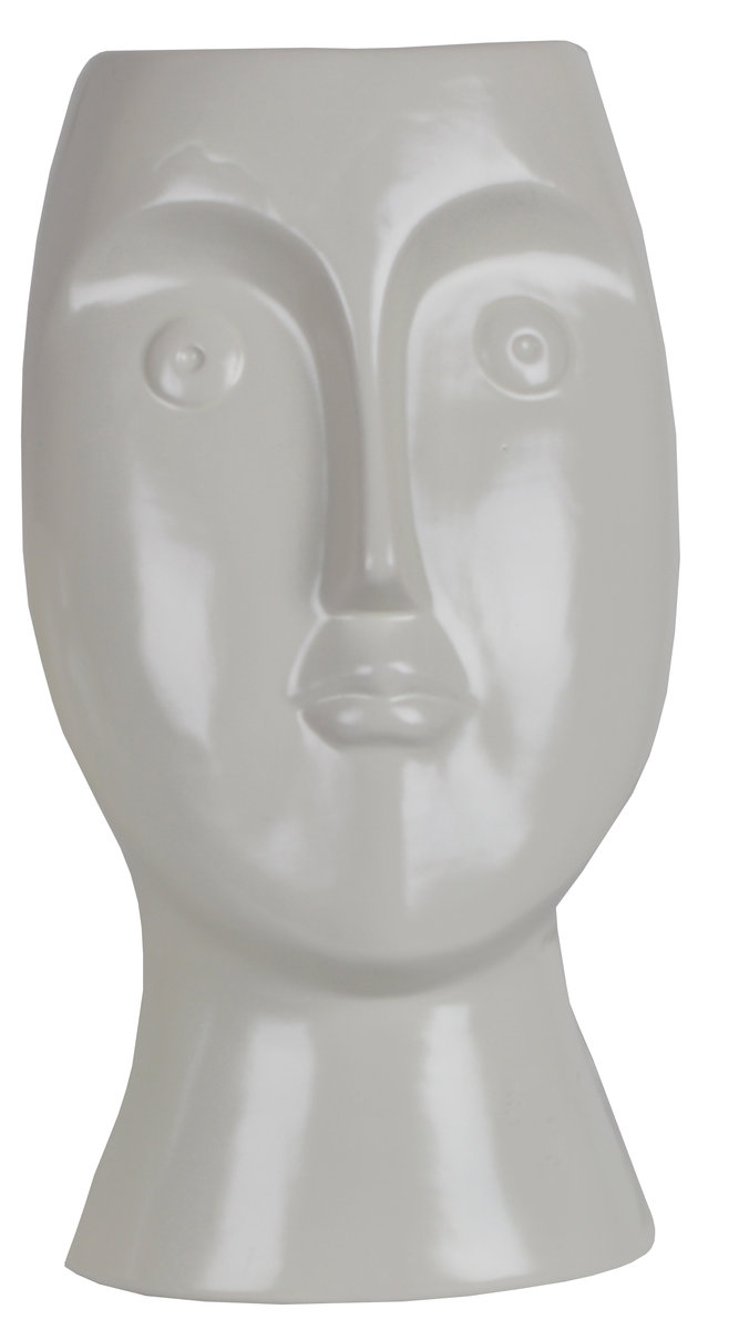 Ewax, Wazon porcelanowa twarz 922-19582R1, beżowy, 15,2x11,5x28,2 cm