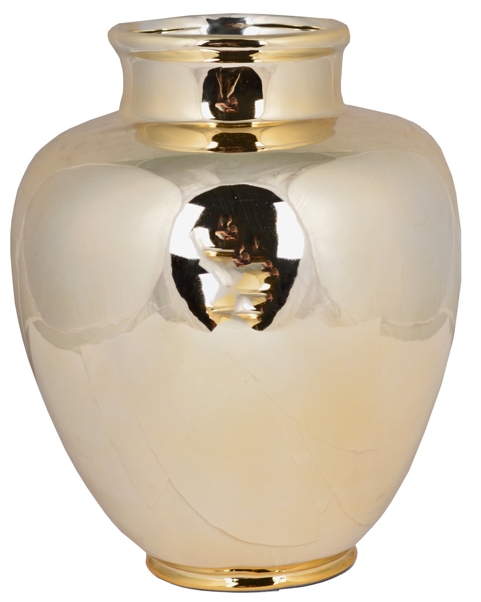 Ewax, Wazon ceramiczny wysoki 16386-25, złoty, 21x21x26,5 cm