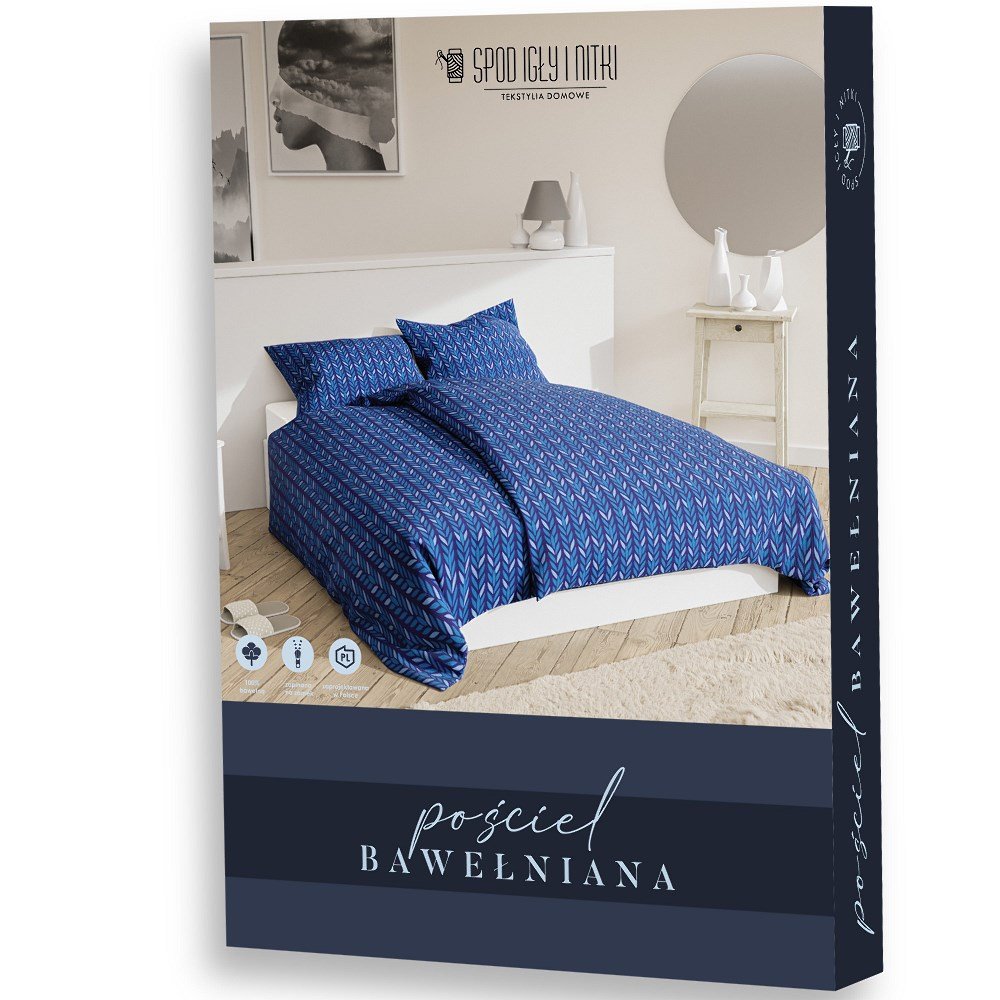Pościel 220x200 Kłos granatowa