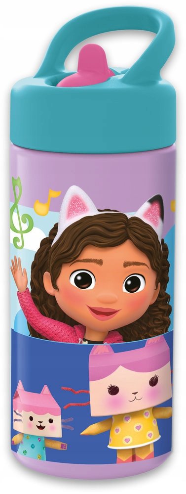 bidon kubek ze słomką i ustnikiem Koci domek Gabi 410ml