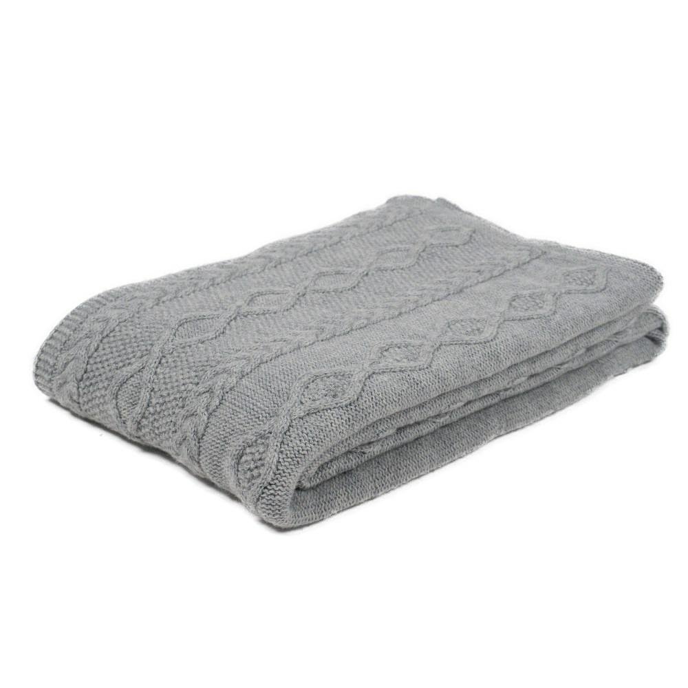 Koc dziany ava 130x170 szary wyroby rehabilitacyjne z dzianin wełnianych klasa i, reguła 1 pościelowe wyroby rozgrzewające - Koc