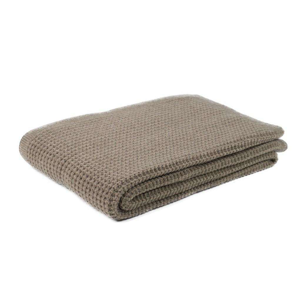 Koc dziany emma 130x170 jasny brąz wyroby rehabilitacyjne z dzianin wełnianych klasa i, reguła 1 pościelowe wyroby rozgrzewające - Koc