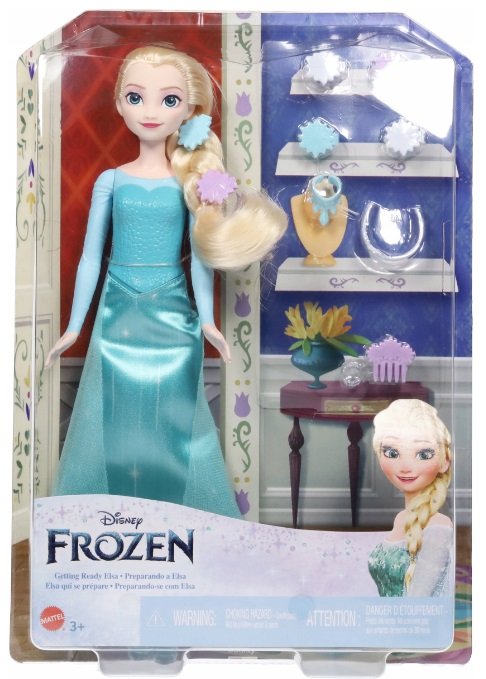 MATTEL FROZEN LALKA ELSA I AKCESORIA DO WŁOSÓW HMD56 KRAINA LODU