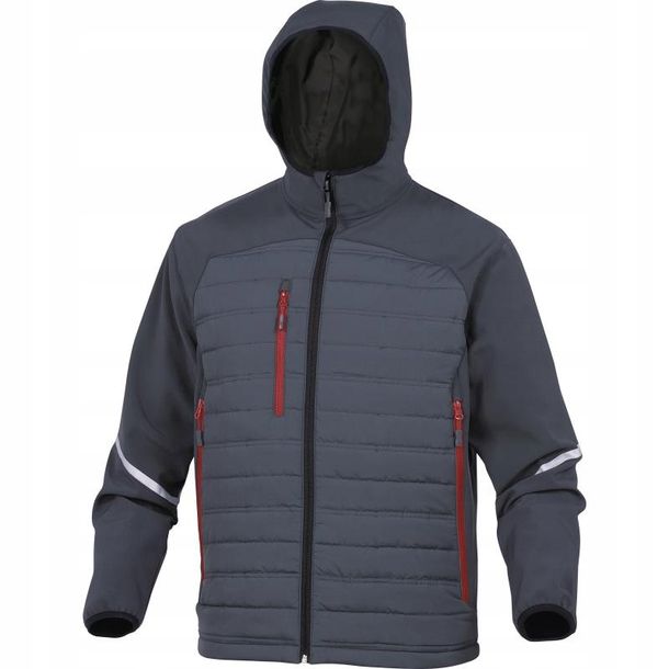 Delta Plus Bluza z kapturem pikowana z tkaniny Softshell i poliestru kolor szary rozmiar M CORP MOTIOGRTM MOTIOGRTM