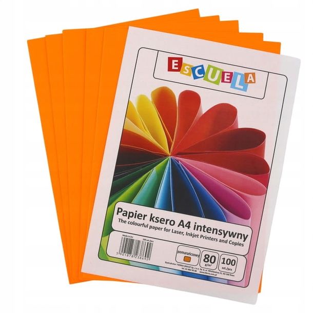 . Papier ksero A4 intensywny pomarańczowy