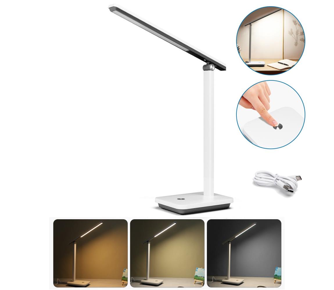 Aigostar - LED Ściemnialna lampa stołowa LED/5W/5V 3000-6500K biała/czarna