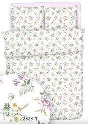 Karo Pościel bawełniana 140x200 biała kolorowe polne kwiatki 22323/1 bawełna Max