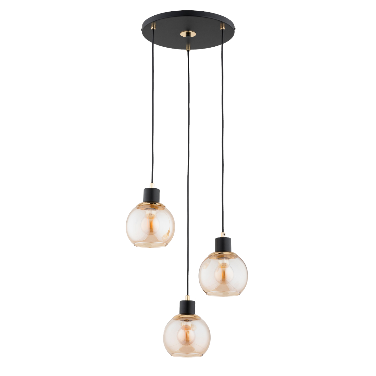 Lampa wisząca z trzema dekoracyjnymi kloszami AL 62415 z serii DERRO