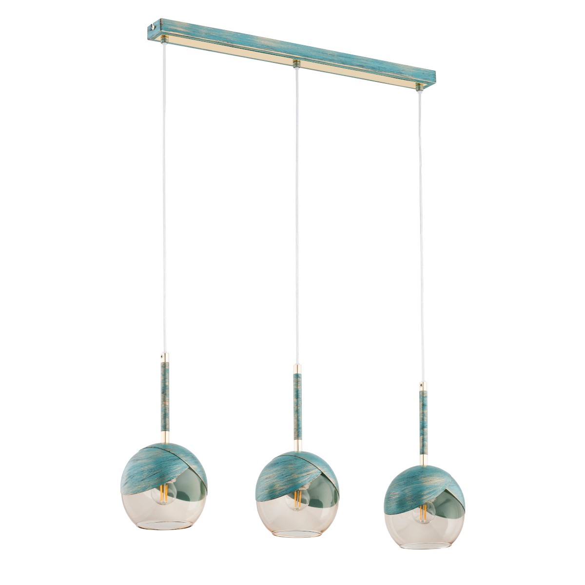 Miętowa lampa wisząca na listwie, na 3 żarówki AL 62408 z serii PRADA