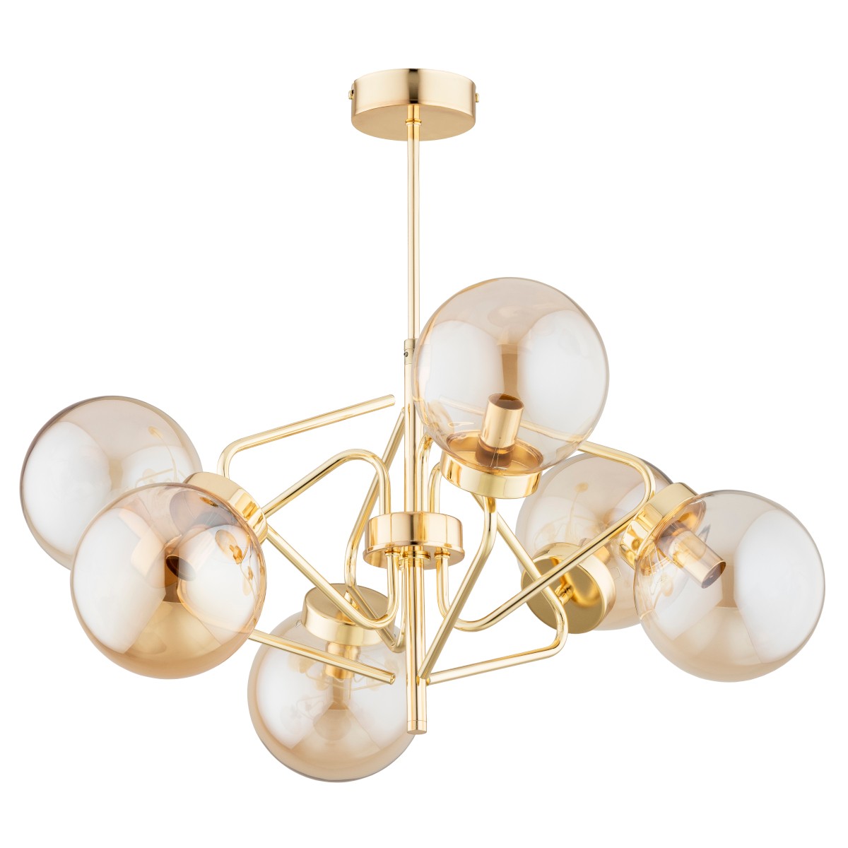 Złota, stylowa lampa sufitowa z kloszami AL 63244 z serii BARSUM