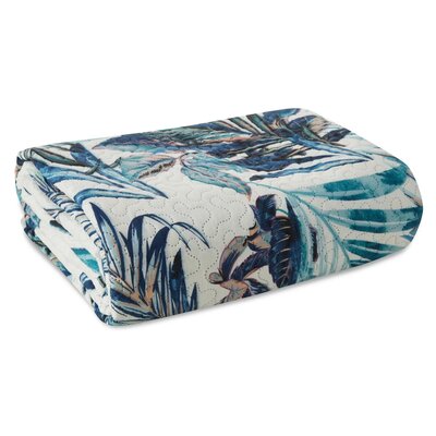 Narzuta 220 x 240 Pikowana Pilar Biały+Turkus