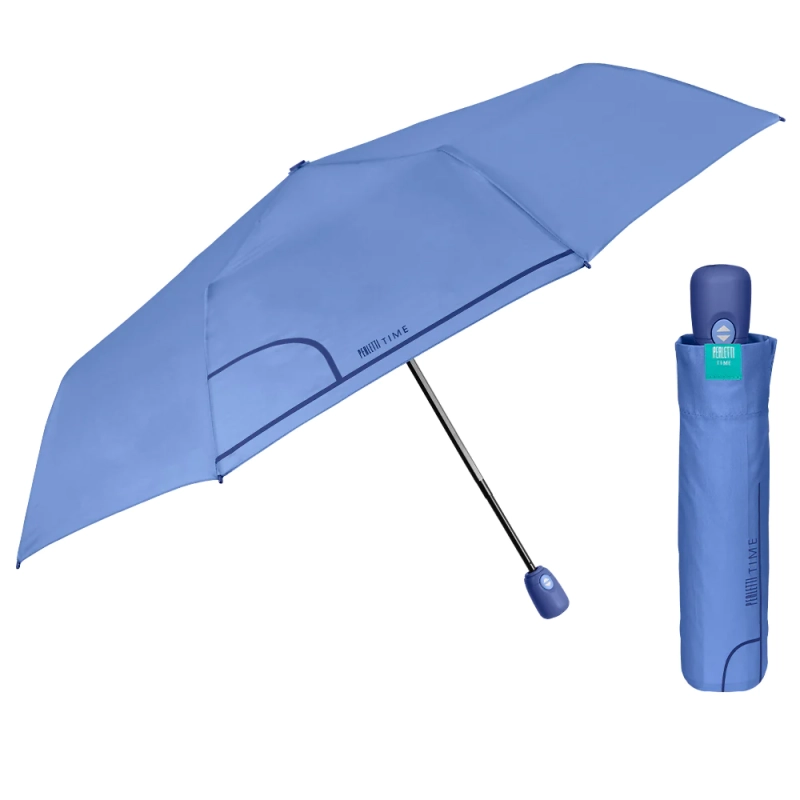 Parasol damski Perletti Time One Colour automatyczny składany niebieski