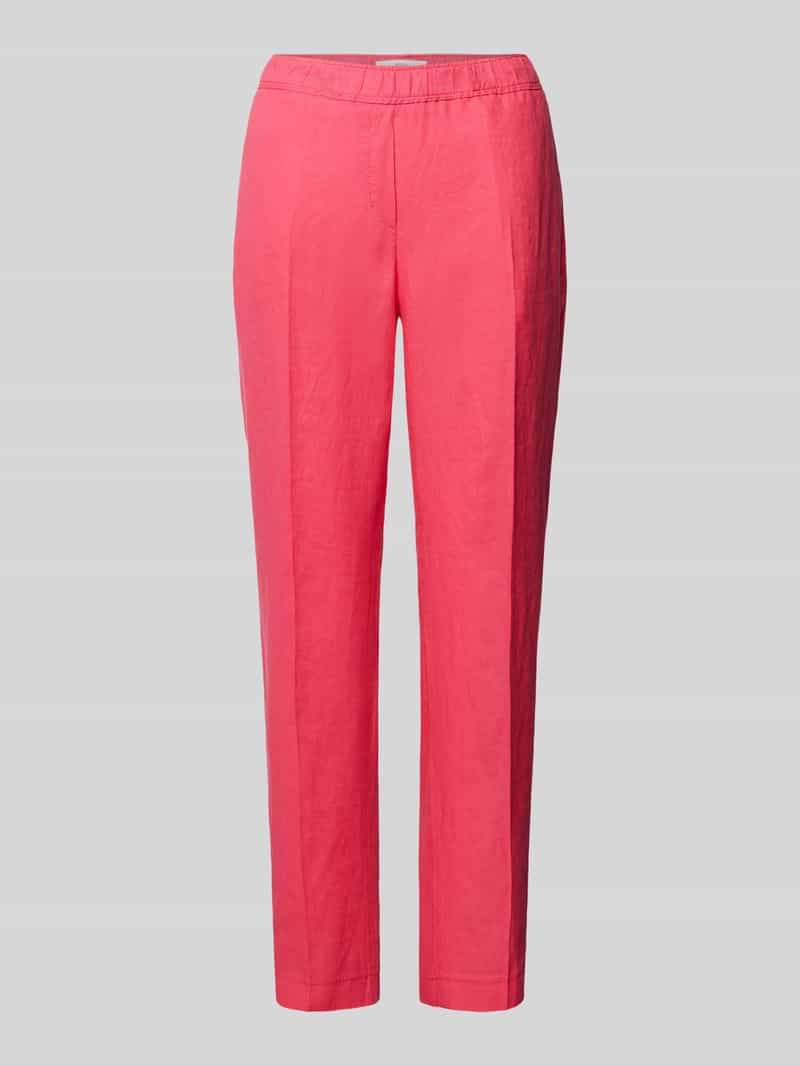 Lniane spodnie o skróconym kroju z elastycznym pasem