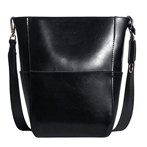 Leathario Damskie skórzane designerskie torebki na ramię torby wiaderkowe dla kobiet 2 paski na ramię vintage torebki typu tote torebka crossbody, duża torba tornister, mała torba listonoszka damska