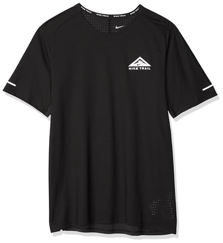 Nike Men's Top M Nk Df Trail Top Ss, Czarny/Biały, DV9305-010, L