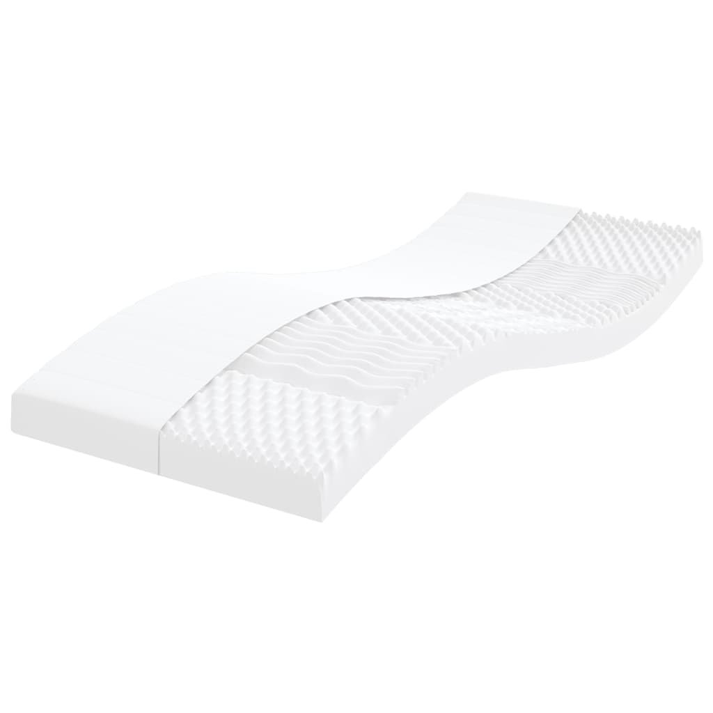 vidaXL Materac piankowy, biały, 90x190 cm, 7-strefowy, twardość 20 ILD