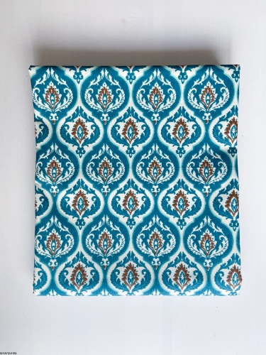 Owalny bawełniany obrus plamoodporny z wzorem Orientalny