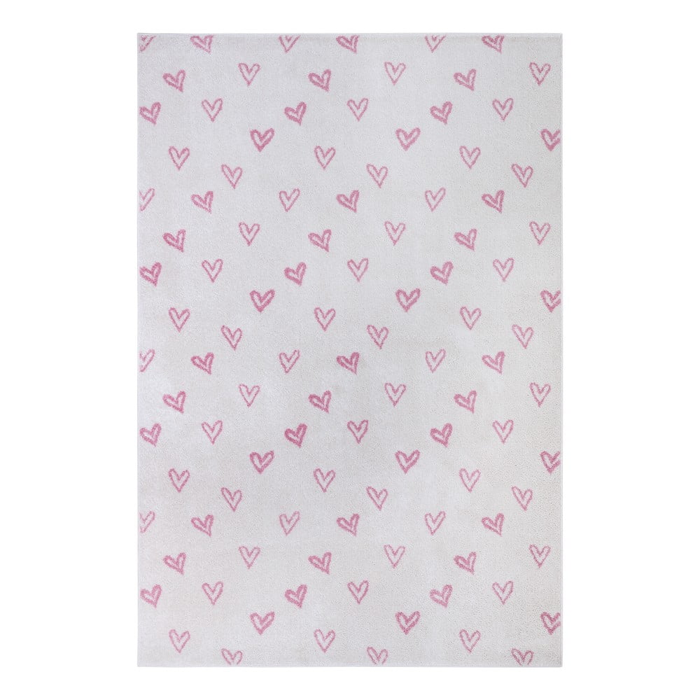 Biało-różowy dywan dziecięcy 160x235 cm Hearts – Hanse Home