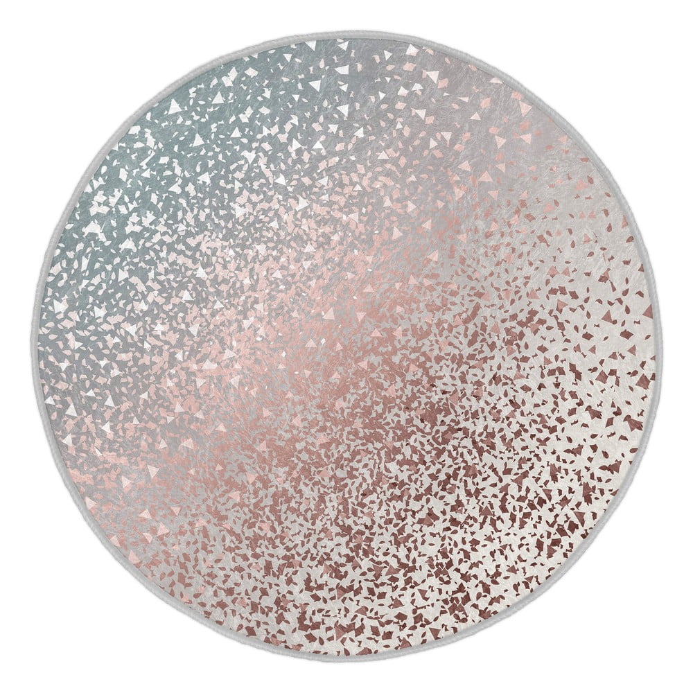 Szaro-miedziany okrągły dywan odpowiedni do prania i robotów sprzątających ø 100 cm Comfort – Mila Home