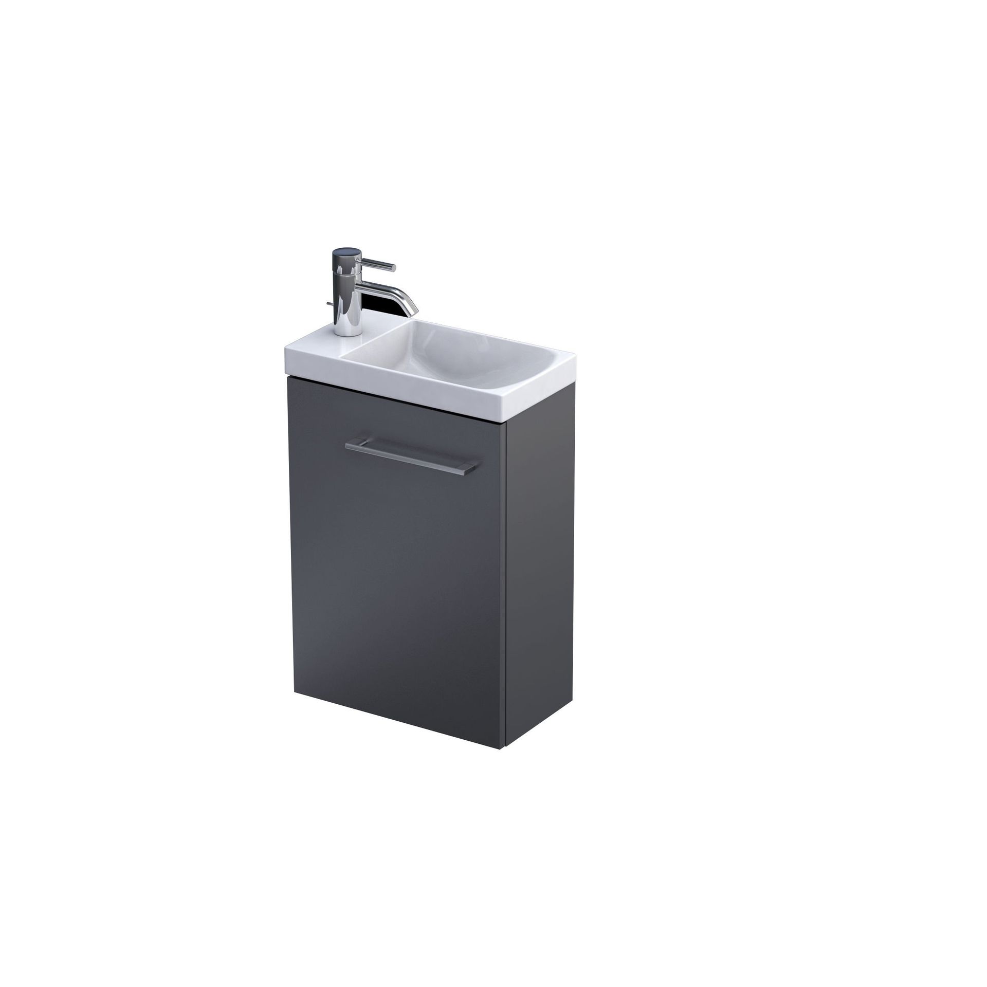 Szafka łazienkowa z umywalką Oristo Geo 40 cm grafit mat KI01-ZD1D-40-6