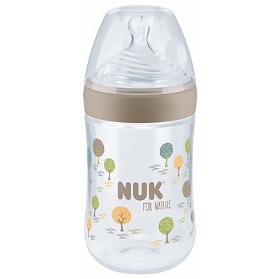 Nuk Butelka For Nature z silikonowym smoczkiem rozm. M, 6 otworów, 0-6 mies., z kontrolą temperatury 260 ml