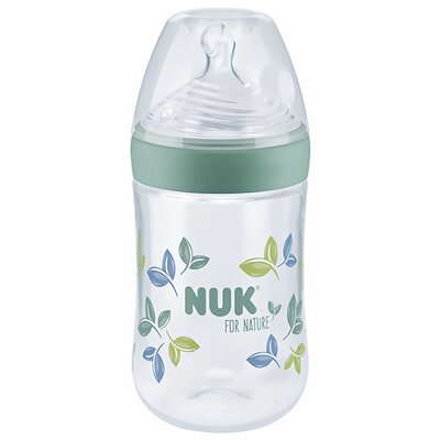 Nuk Butelka For Nature z silikonowym smoczkiem rozm. M, 6 otworów, 0-6 mies., z kontrolą temperatury 260 ml