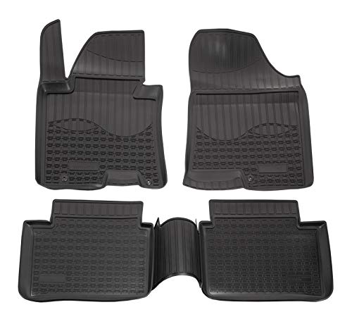 J&J AUTOMOTIVE | Gumowe dywaniki samochodowe 3D kompatybilne z I30 2012-2017, indywidualne dopasowanie z wysoką krawędzią ok. 4-5 cm, na każdą pogodę, 4-częściowe, jakość premium