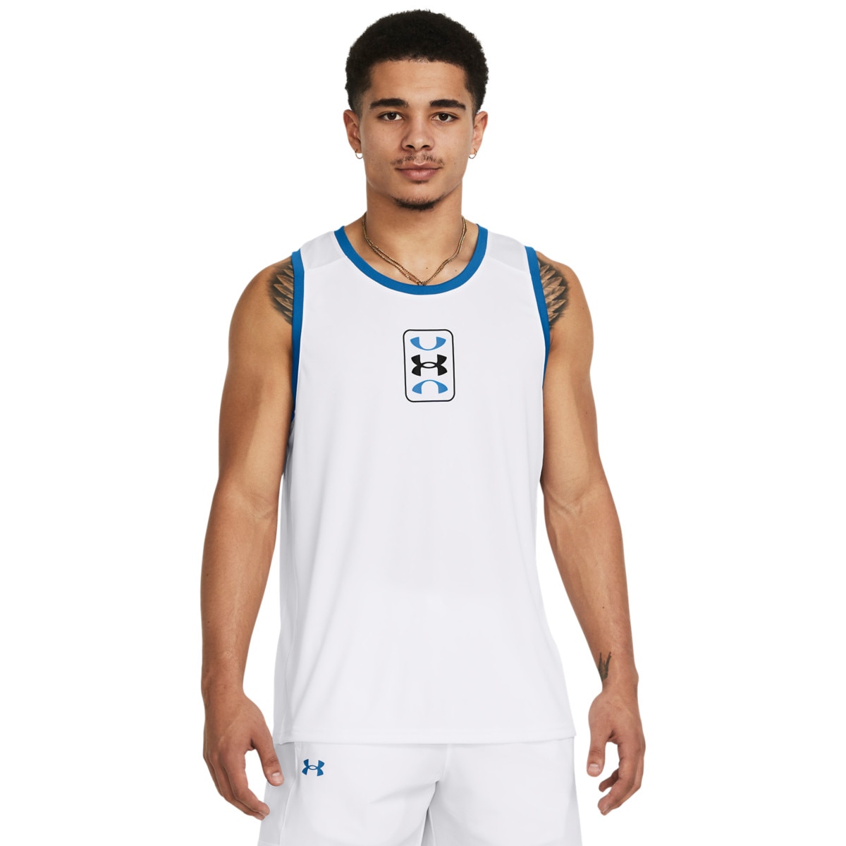 Męski top do koszykówki Under Armour UA Baseline Performance Tank - biały - UNDER ARMOUR