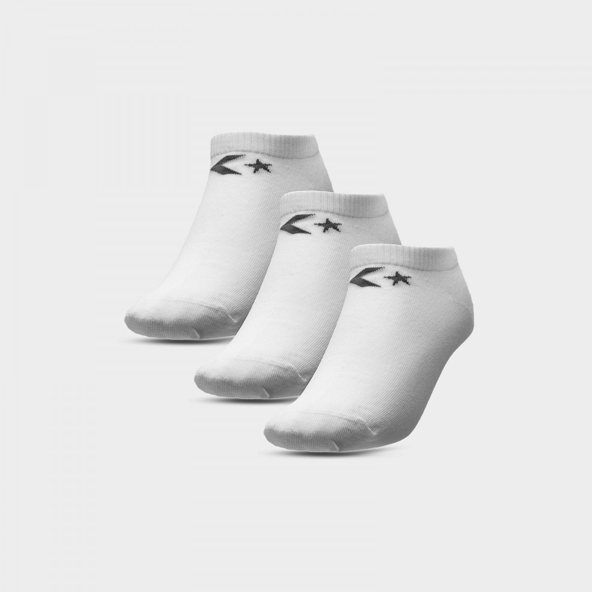 Damskie skarpety stopki (3-pack) CONVERSE E751 - białe