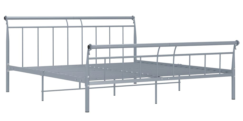Szare metalowe łóżko dwuosobowe 200x200 cm - Dalina