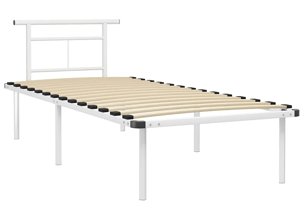 Metalowe łóżko pojedyncze w kolorze białym 90x200 cm Lireno 4X