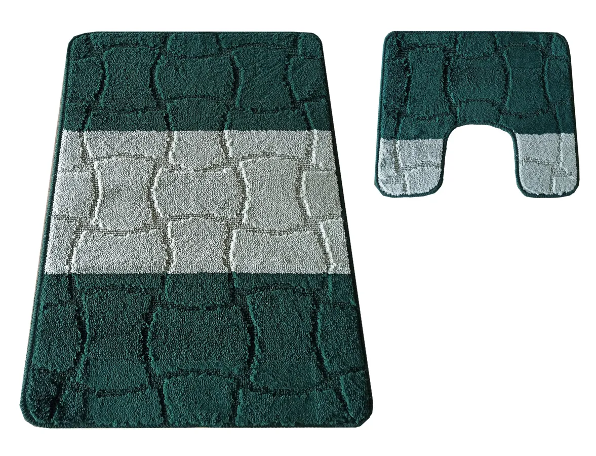 Elegancki zielony komplet dywaników łazienkowych L1-Z15