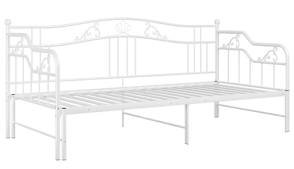 Metalowe rozkładane łóżko rustykalne kolor biały 90x200 cm Novello