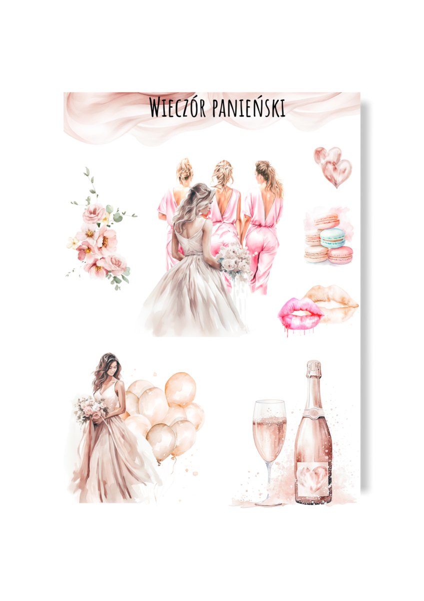 Naklejki dla panny młodej wieczór panieński ślub wesele do dekoracji różowe Naklejki dla panny młodej wieczór panieński ślub wesele do dekoracji róż..