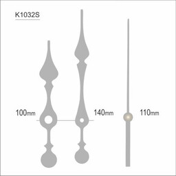 Komplet wskazówek zegarowych srebrne /K1032