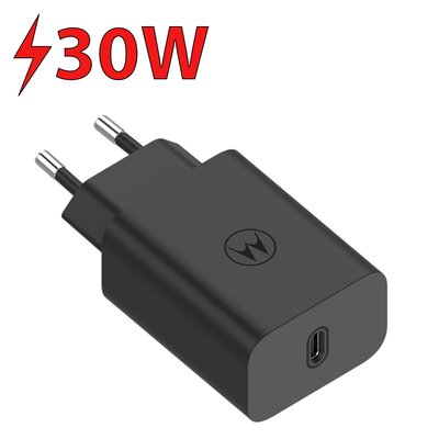Motorola Ładowarka sieciowa TurboPower 30W, 1x USB-C + USB-C kabel 1m MOM000071 Czarna