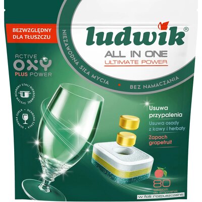 Ludwik All in One Ultimate Power Tabletki do zmywarki Grapefruit 80 szt.