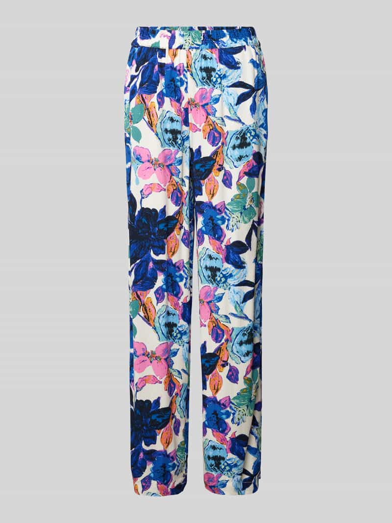 Spodnie materiałowe z wiskozy z kwiatowym wzorem model ‘ALARA’
