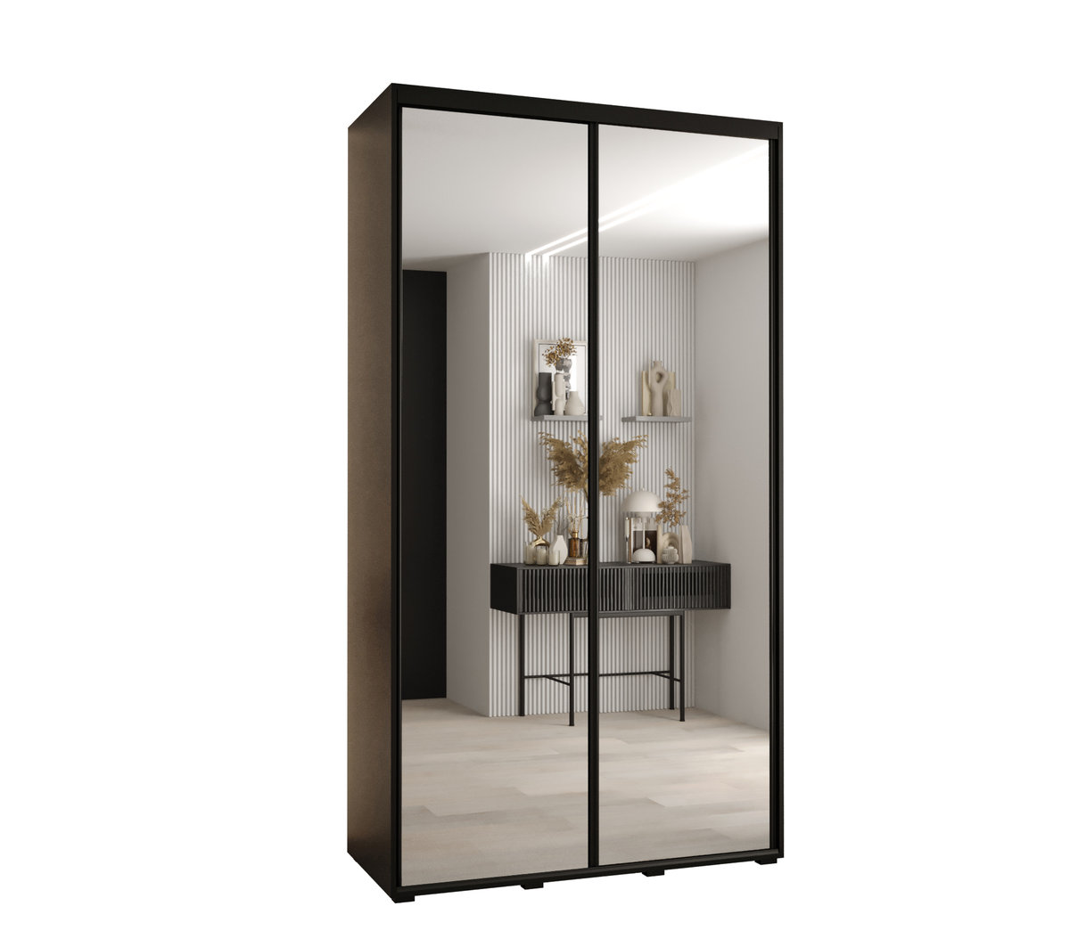 Szafa przesuwna wysoka Davos 2 140 gł. 45 czarny + czarny + czarny