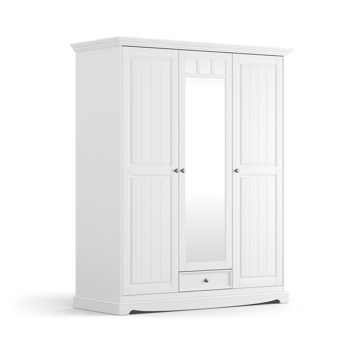 Szafa Biała Z Lustrem 3D Belluno Elegante