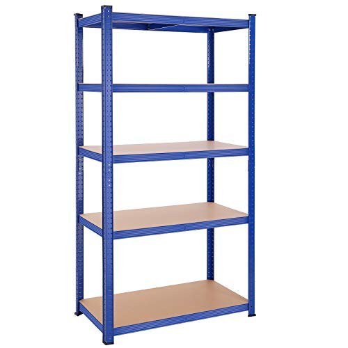 Regał 5-poziomowy, Regał Stalowy Do Przechowywania, Montaż Bez Użycia Narzędzi, Do Garażu, Szopy, Nośność 600 Kg, 50 X 100 X 200