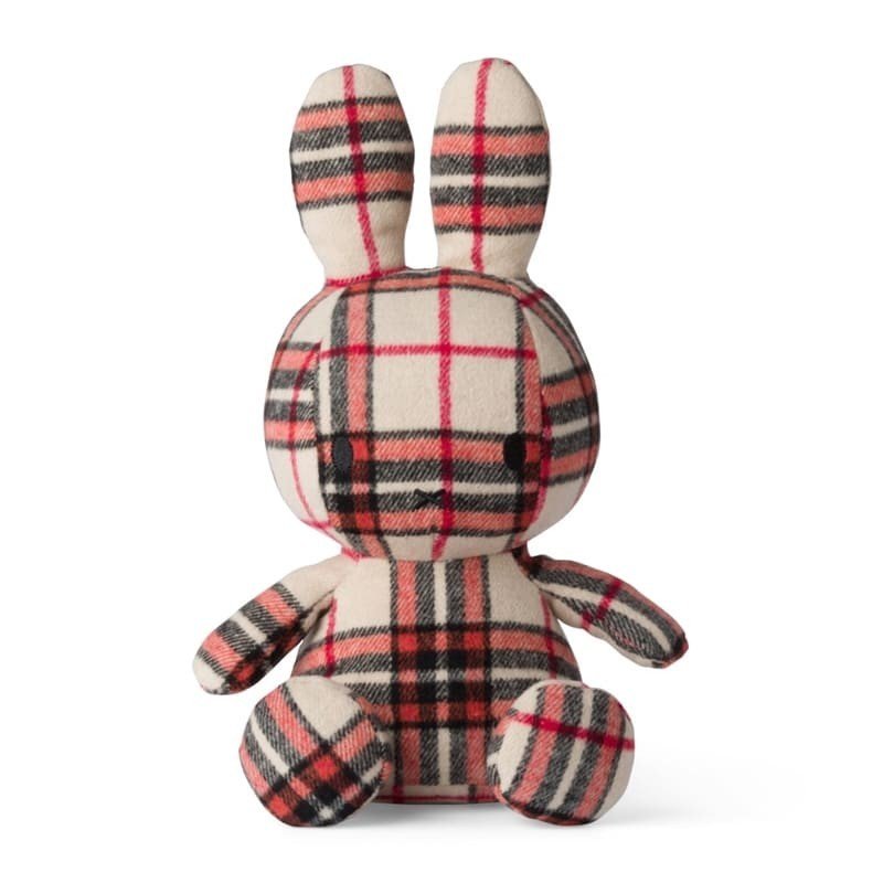 Miffy Króliczek w kratkę RED / CREAM BEIGE przytulanka 23 cm